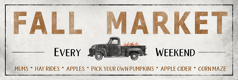 Lori Deiter LD1669A - LD1669A - Fall Market - 36x12 Fall Market, Truck, Pumpkins, Farm, Farmer's Market, Signs from Penny Lane