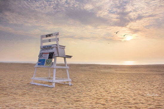 Lori Deiter LD1794 - LD1794 - Circles in the Sand - 16x12 Lifeguard stand, Lifeguards, Beach, Coast, Sand, Coastal, Ocean, Clouds from Penny Lane