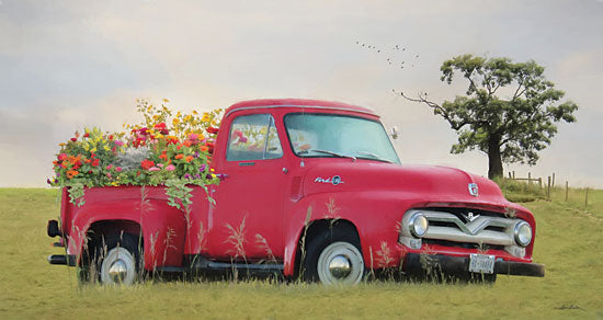 Lori Deiter LD1927 - LD1927 - Truckload of Happiness  - 18x9 Truck, Red Truck, Flowers, Flower Truck, Field from Penny Lane