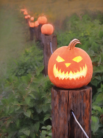 Lori Deiter LD1939 - LD1939 - Pumpkin Fence - 12x16 Pumpkins, Fence, Halloween, Field, Jack O'Lantern from Penny Lane