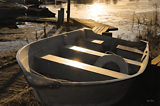 Lori Deiter LD2004 - LD2004 - Docked      - 18x12 Boat, Coastal, Sepia, Marina, Rowboat, Lake, Leisure from Penny Lane