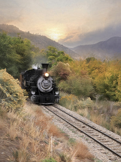 Lori Deiter LD2011 - LD2011 - Durango Train at Sunset - 12x16 Train, Train Tracks, Photography, Trees, Mountains, Landscape from Penny Lane