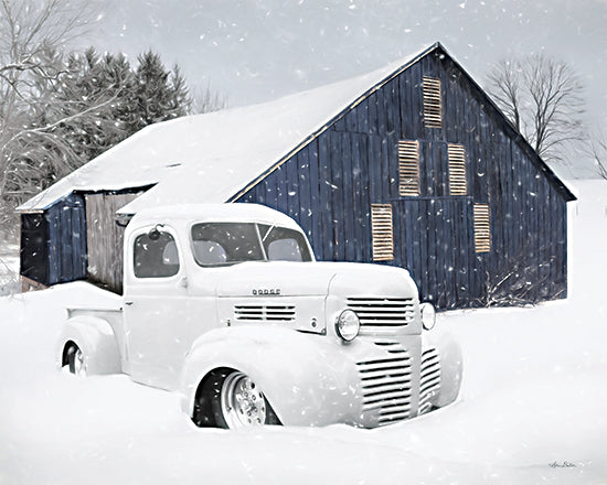 Lori Deiter LD2026 - LD2026 - Winter Blue Barn - 16x12 Farm, Barn, Blue Barn, Truck, Winter from Penny Lane