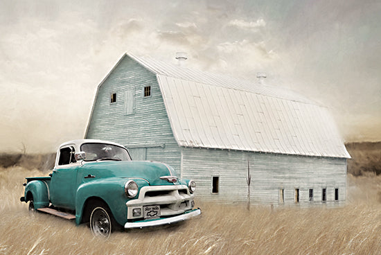 Lori Deiter LD2054 - LD2054 - Teal Barn and Truck - 18x12 Farm, Barn, Truck, Chevrolet Truck, Autumn from Penny Lane