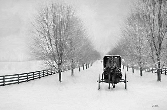 Lori Deiter LD2055 - LD2055 - Snowy Amish Lane - 18x12 Amish, Amish Buggy, Winter, Horse and Buggy, Religion, Snow, Road from Penny Lane