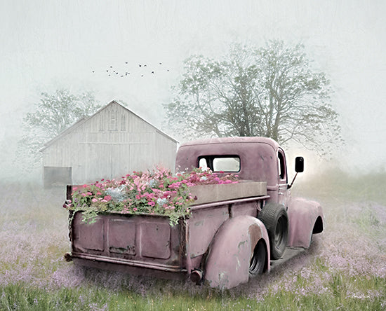 Lori Deiter LD2175 - LD2175 - Pink Flower Truck - 16x12 Pink Truck, Truck, Flowers, Farm, White Barn, Field, Tree from Penny Lane