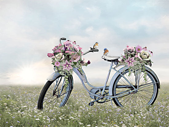 Lori Deiter LD2328 - LD2328 - Fragrant Fields     - 16x12 Bicycle, Bike, Flowers, Pink Flowers, Birds, Field, Photography from Penny Lane