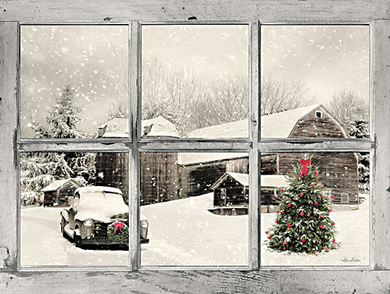 Lori Deiter LD2412 - LD2412 - Winter View III - 16x12 Farm, Barn, Car, Winter, Snow, Holidays, Christmas Tree, Window Pane from Penny Lane