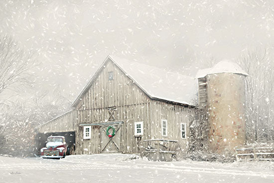 Lori Deiter LD2414 - LD2414 - Christmas on the Farm - 18x12 Farm, Barn, Truck, Wreath, Winter, Snow, Holidays, Country, Photography from Penny Lane