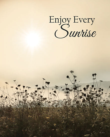 Lori Deiter LD2450 - LD2450 - Enjoy the Sunrise - 12x16 Enjoy Every Sunrise, Wildflowers, Sepia, Photography, Signs from Penny Lane