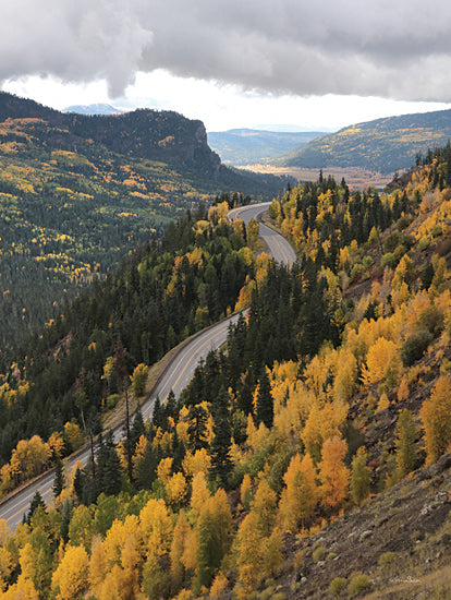 Lori Deiter LD2866 - LD2866 - Colorful Colorado I - 12x16 Landscape, Colorado, Travel, Fall, Trees, Mountains, Road, Yellow Leaves, Photography, Sky from Penny Lane