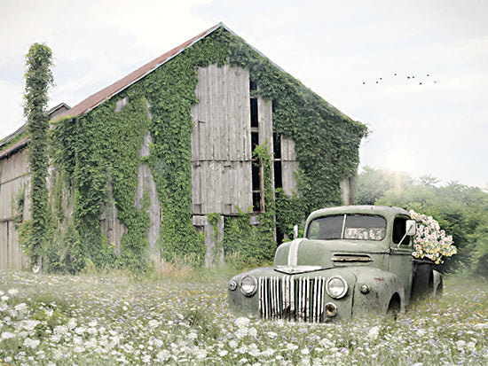 Lori Deiter LD2896 - LD2896 - Overgrown - 16x12 Overgrown, Barn, Farm, Truck, Flowers, Flower Truck, Vintage, Rustic, Photography from Penny Lane