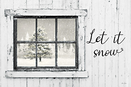 Lori Deiter LD3210 - LD3210 - Let It Snow Window - 18x12 Winter, Let It Snow, Typography, Signs, Textual Art, Window, Trees, Snow, Rustic from Penny Lane