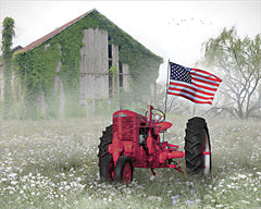 LD3240 - Red Patriotic Tractor - 16x12