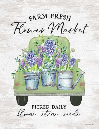 lettered & lined LET113 - LET113 - Flower Market - Hyacinths - 12x16 Flower Market, Hyacinths, Farm Fresh, Truck, Signs, Seasons, Spring from Penny Lane