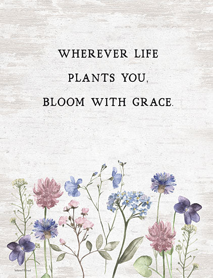 lettered & lined LET116 - LET116 - Bloom with Grace - 12x16 Bloom With Grace, Flowers, Motivational, Signs, Spring from Penny Lane