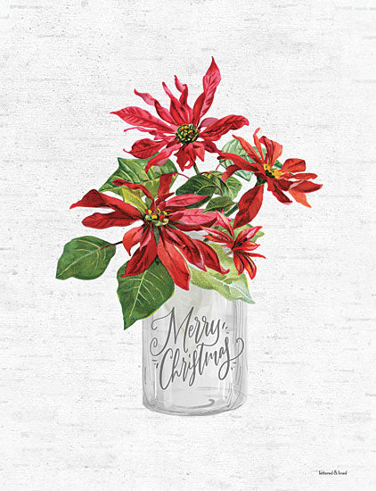 lettered & lined LET155 - LET155 - Merry Christmas Poinsettia - 12x16  Merry Christmas, Holidays, Poinsettia, Christmas Flowers, Red Flowers, Flowers, Glass Jar from Penny Lane