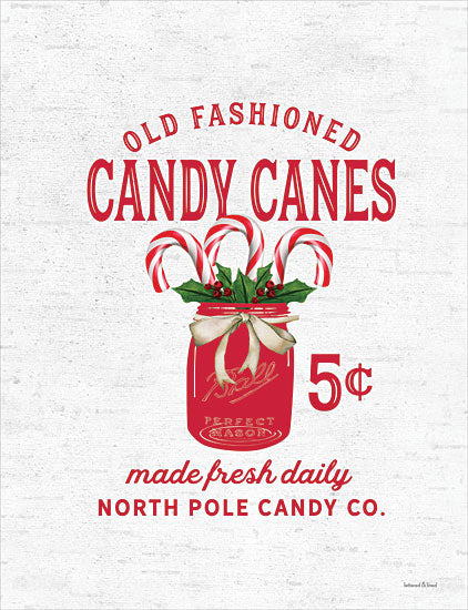 lettered & lined LET168 - LET168 - Old Fashioned Candy Canes - 12x16 Candy Canes, Ball Jar, Glass Jar, Christmas Candy, Christmas, Holidays, Country, Signs from Penny Lane