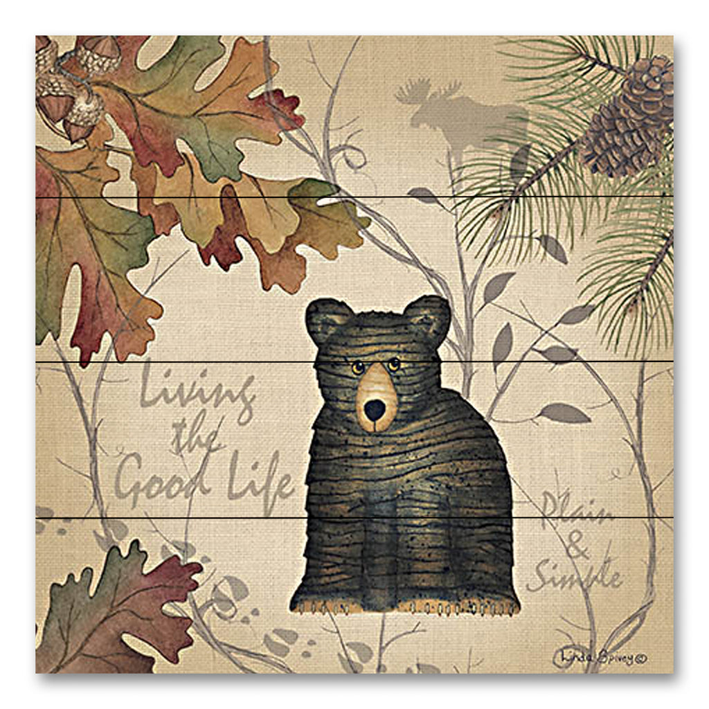 Linda Spivey LS1879PAL - LS1879PAL - Living the Good Life - 12x12 Lodge, Bears, Nature, Leaves, Masculine, Living the Good Life, Typography, Fall from Penny Lane