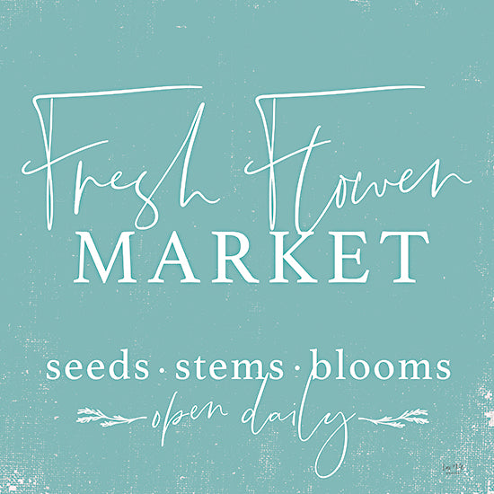 Lux + Me Designs LUX104 - LUX104 - Fresh Flower Market      - 12x12 Flower Market, Seeds, Flowers, Typography, Signs, Blue & White, Garden, Spring, Cottage/Country, Advertisements from Penny Lane