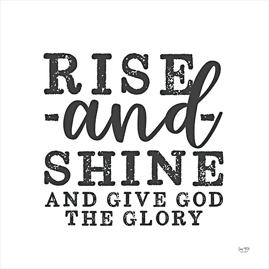 Lux + Me Designs LUX334 - LUX334 - Rise and Shine - 12x12 Rise & Shine, God, Glory, Religious, Signs, Black & White from Penny Lane