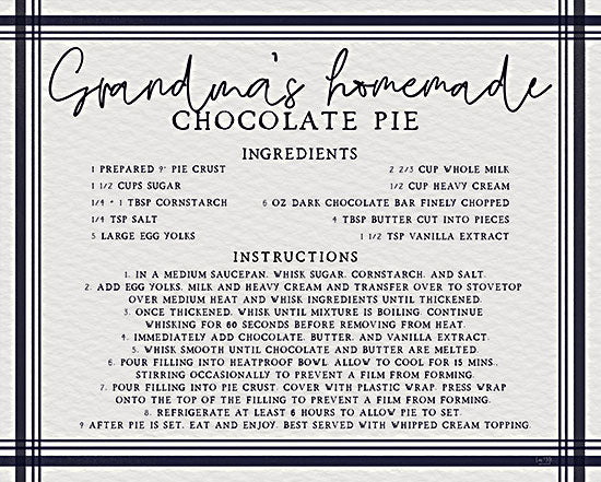 Lux + Me Designs LUX415 - LUX415 - Grandma's Chocolate Pie - 16x12 Grandma, Family, Chocolate Pie, Recipe, Kitchen from Penny Lane