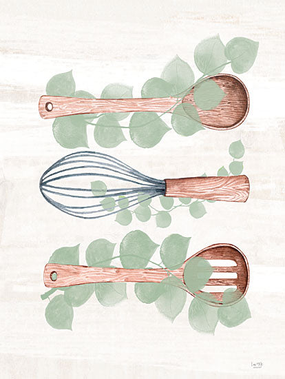 Lux + Me Designs LUX832 - LUX832 - Eucalyptus Utensils - 12x16 Kitchen, Utensils, Eucalyptus, Greenery, Still Life, Wood Utensils from Penny Lane