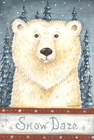 Mary Ann June MARY560 - MARY560 - Snow Daze - 12x18 Snow Daze, Bear, Polar Bear, Pine Trees, Trees, Whimsical, Signs from Penny Lane