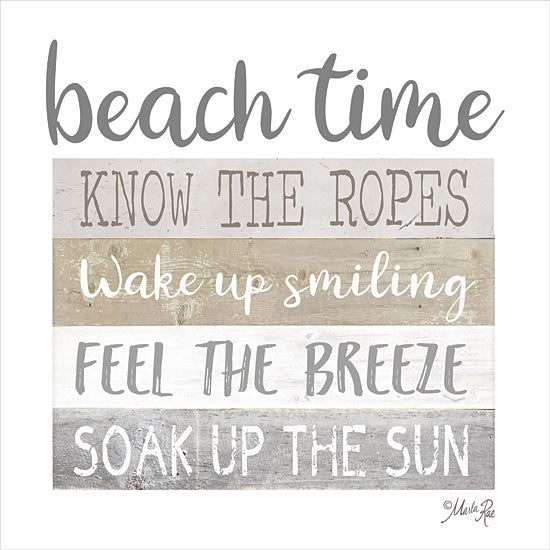 Marla Rae MAZ5822 - MAZ5822 - Beach Time - 12x12 Beach Times, Wood Slates, Coastal, Neutral Palette, Leisure, Rules, Typography, Signs from Penny Lane