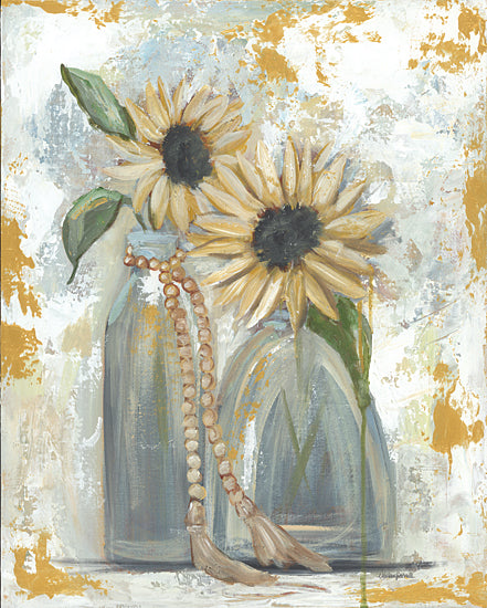 Mackenzie Kissell MKA144 - MKA144 - Look on the Bright Side - 12x16 Still Life, Abstract, Sunflowers, Vase, Bohemian, Vases, Fall from Penny Lane