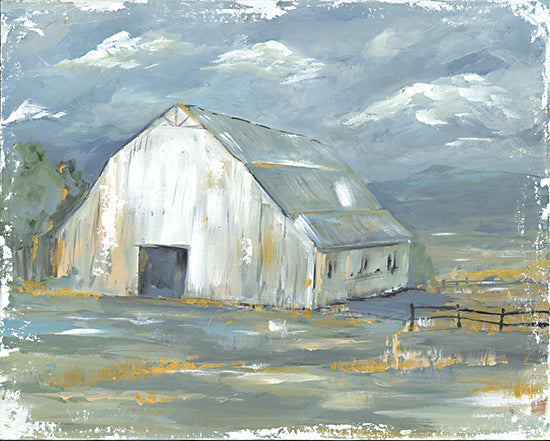 Mackenzie Kissell MKA147 - MKA147 - Early Spring - 16x12 Barn, White Barn, Farm, Abstract, Landscape, Fields, Clouds from Penny Lane