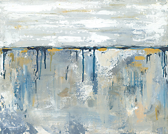 Mackenzie Kissell MKA148 - MKA148 - In the Midst - 16x12 Abstract, Dripping, Gold, Blue, White, Contemporary from Penny Lane