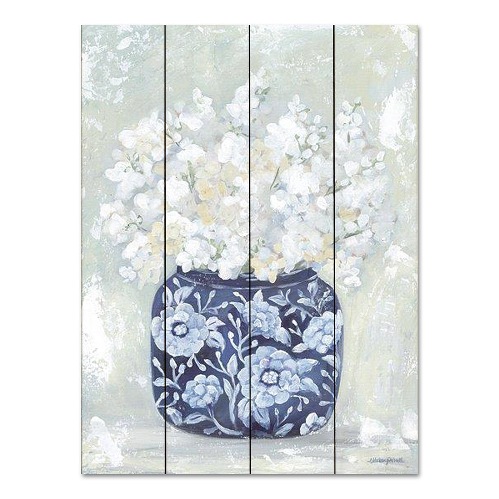 Mackenzie Kissell MKA160PAL - MKA160PAL - Pretty Petals in Blue - 12x16 Flowers, White Flowers, Spring, Blue & White Vase, Blue & White Pottery, Vintage, Decorative from Penny Lane
