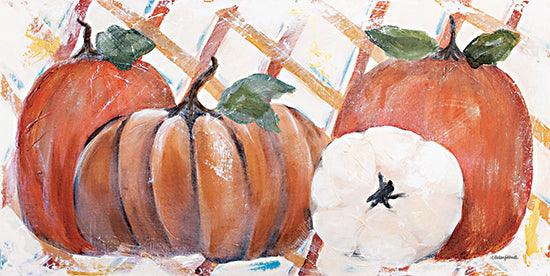 Mackenzie Kissell MKA180 - MKA180 - Rustic Pumpkin Trio - 18x9 Still Life, Fall, Pumpkins, Rustic, White, Orange Pumpkins, Farmhouse/Country from Penny Lane