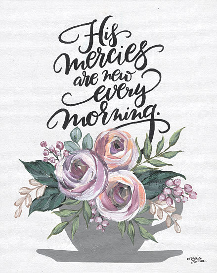 Michele Norman MN218 - MN218 - His Mercies are New Every Morning - 12x16 Signs, Typography, Flowers, Coffee Cup from Penny Lane