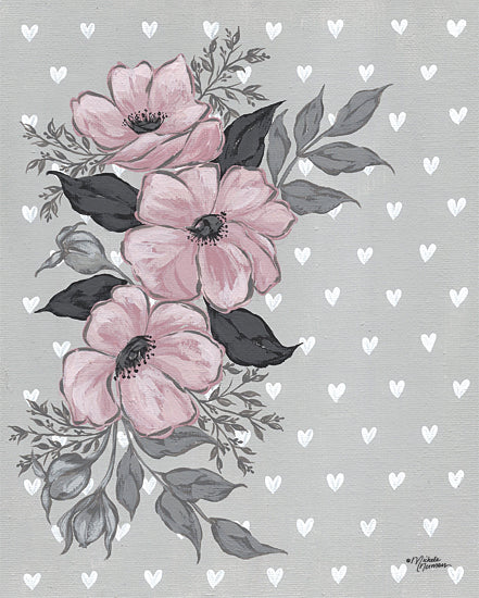 Michele Norman MN253 - MN253 - Ember - 12x16 Flowers, Pink Flowers, Hearts, Love, Blooms, Botanical from Penny Lane