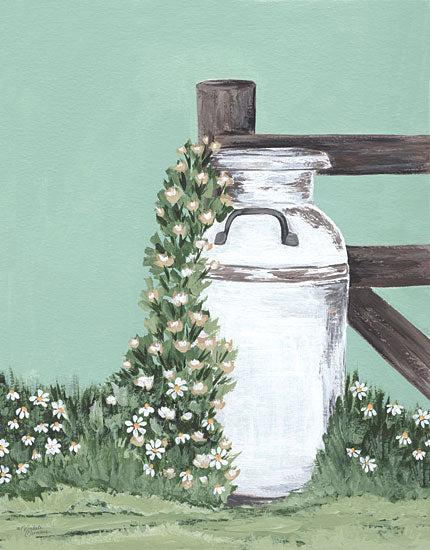 Michele Norman MN290 - MN290 - Milk Can With Cascading Flowers - 12x16 Milk Can, Flowers, Farm, Fence, Country from Penny Lane