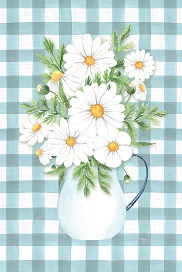 Mollie B. MOL2494 - MOL2494 - Daisies For You - 12x18 Flowers, Daisies, Pitcher, Kitchen, Bouquet, Farmhouse/Country, Plaid, Blue Plaid from Penny Lane