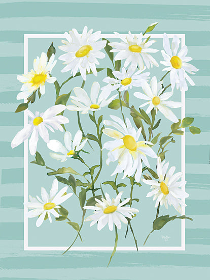 Mollie B. MOL2496 - MOL2496 - Daisies and More Daisies - 12x16 Flowers, Daisies, Cottage/Country, Blue Stripes, Decorative from Penny Lane