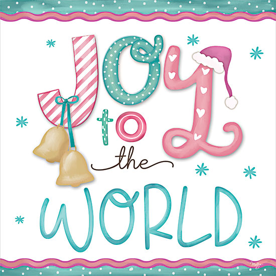 Mollie B. MOL2531 - MOL2531 - Joy to the World     - 12x12 Christmas, Holidays, Joy to the World, Song, Music, Typography, Signs, Textual Art, Pastel, Winter, Christmas Icons, Polka Dots, Border from Penny Lane