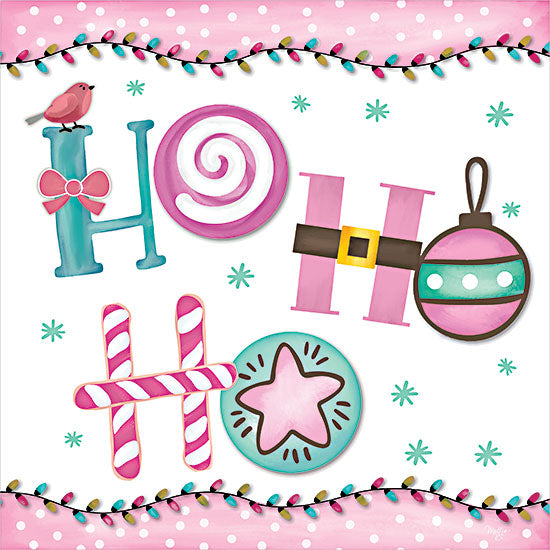 Mollie B. MOL2532 - MOL2532 - Ho Ho Ho    - 12x12 Christmas, Holidays, Ho Ho HO, Song, Typography, Signs, Textual Art, Pastel, Winter, Christmas Icons, Polka Dots, Border from Penny Lane