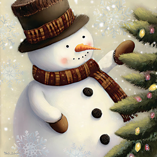 Nicole DeCamp ND132 - ND132 - Snowmen Friends IV - 12x12 Christmas, Holidays, Winter, Snowman, Christmas Tree, Ornaments, Snowflakes from Penny Lane