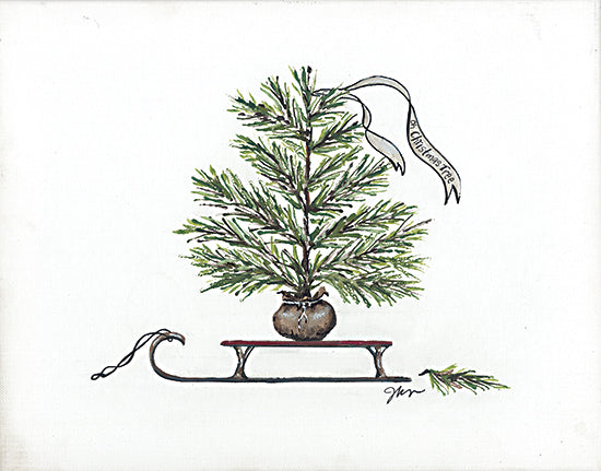 Julie Norkus NOR245 - NOR245 - Tree Harvest - 16x12 Christmas Tree, Christmas, Holidays, Sled, Tree, Simplistic, Banner from Penny Lane