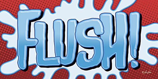 Lauren Rader RAD1142 - Superhero Flush! - Superheroes, Signs, Typography, Bath, Flush from Penny Lane Publishing