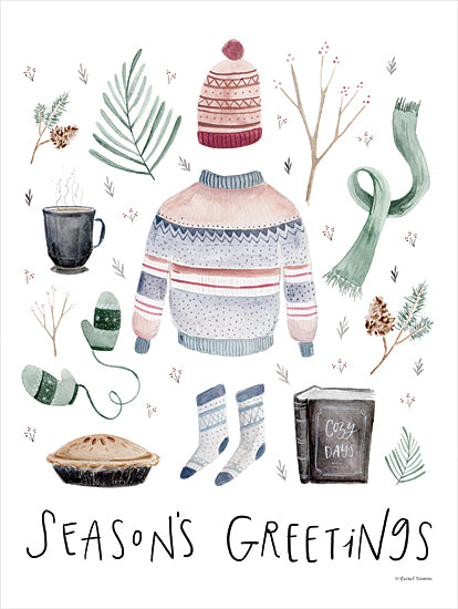 Rachel Nieman RN288 - RN288 - Season's Greetings    - 12x16 Season's Greetings, Holidays, Winter Icons, Winter, Primitive from Penny Lane
