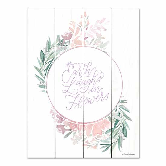 Rachel Nieman RN373PAL - RN373PAL - The Earth Laughs in Flowers - 12x16 The Earth Laughs in Flowers, Greenery, Flowers, Typography, Signs from Penny Lane