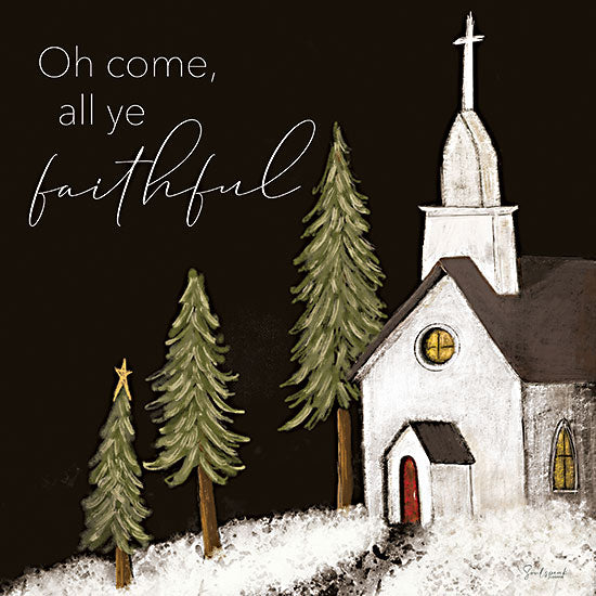Soulspeak & Sawdust SAW100 - SAW100 - All Ye Faithful - 12x12  Christmas, Holidays, Church, Religion, Oh Come All Ye Faithful, Typography, Signs, Trees, Winter, Farmhouse/Country from Penny Lane