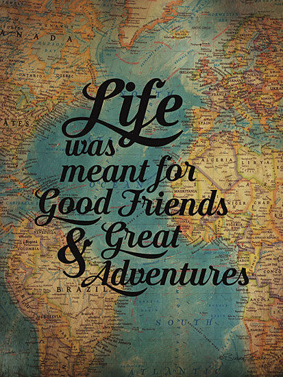 Susan Ball SB335 - Good Friends - Great Adventure - Friends, Typography, Signs, Map from Penny Lane Publishing