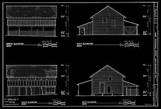 Stellar Design Studio SDS1032 - SDS1032 - Farmstead - 18x12 Barn, Farmstead, Blueprints of a Barn, Typography, Signs, Textual Art, Black & White from Penny Lane