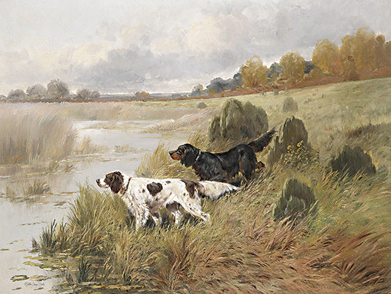 Stellar Design Studio SDS1182 - SDS1182 - The Hunt - 16x12 Dogs, Hunting, Field, Landscape, Masculine, Lake, Lodge from Penny Lane